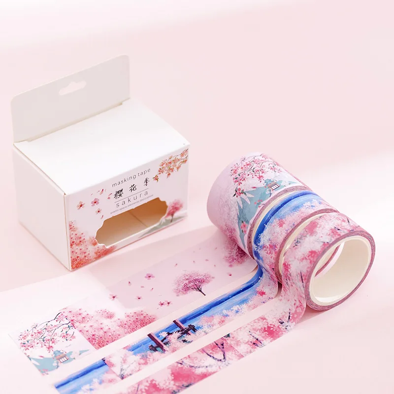 Style 3 3 шт./кор. креативные милые лента Washi для художественного оформления ногтей, ручная работа Скрапбукинг планировщик Бумага широкий клей малярный скотч Единорог Стикеры канцелярских принадлежностей - Цвет: Style 3