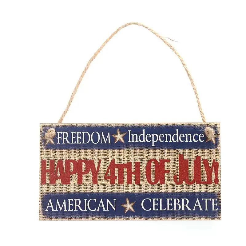 

New Fourth of July Party FREEDOM Independence HAPPY 4TH OF JULY AMERICA CELEBRATE Hanging Sign Decoration Fiberboard