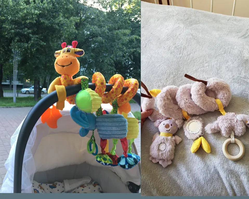 Toy Baby Stroller Comfort Stuffed Animal Rattle Mobile Infant Stroller Toys For Baby Hanging Bed Bell Crib Rattles Toys Gifts