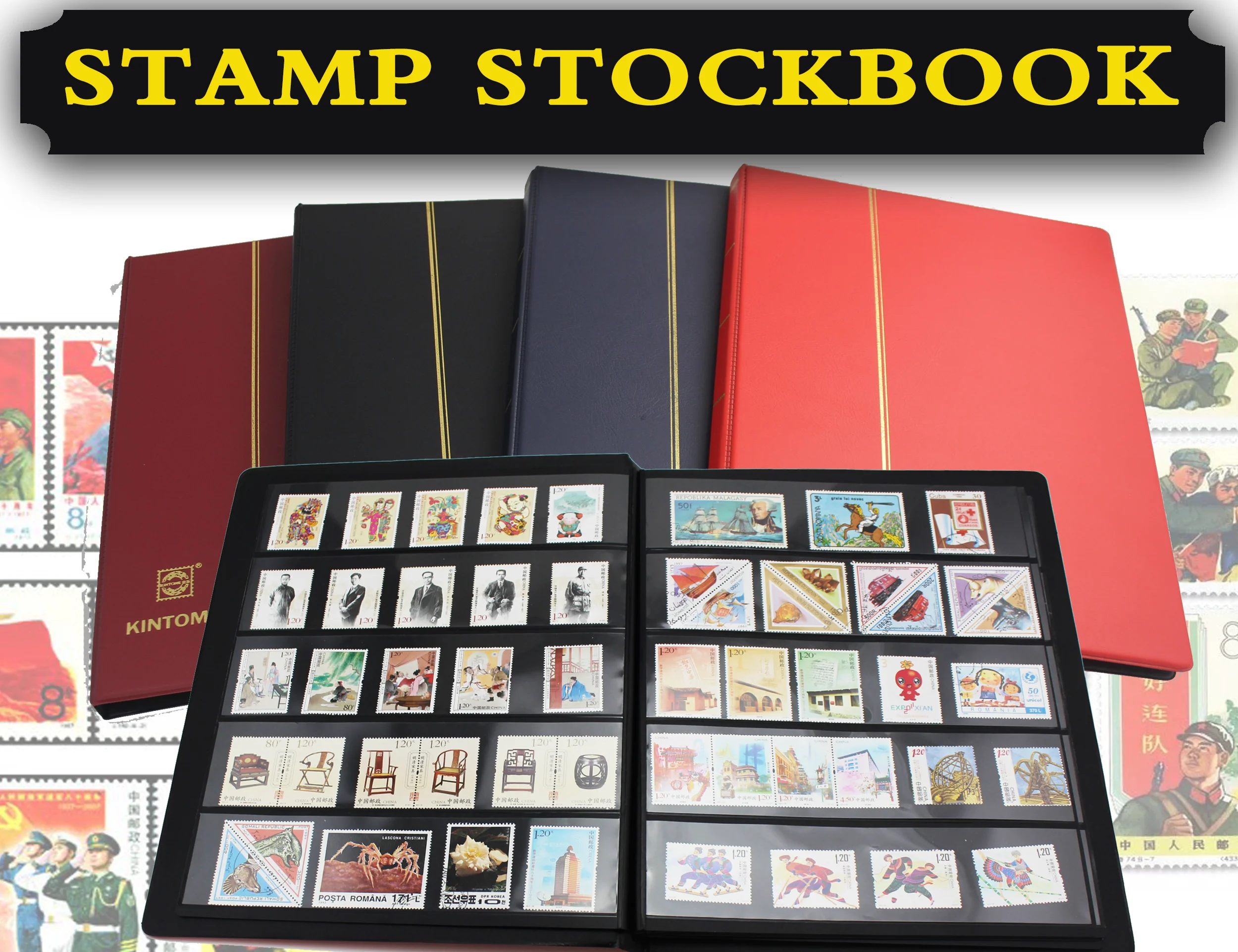 KINTOME 20 страниц Philately Stockbook почтовая Коллекция Книга портфель альбом для