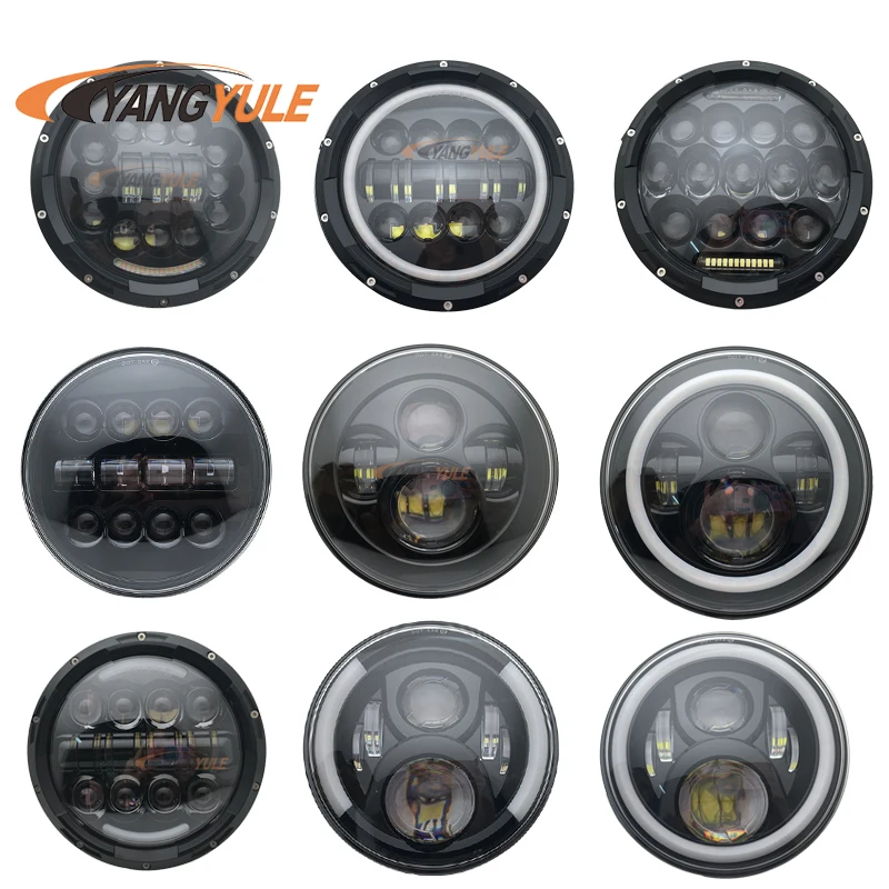 Круглые Галогенные Светодиодные фары 2 шт. 7 дюймов для Jeep Wrangler Unlimited JK дневные