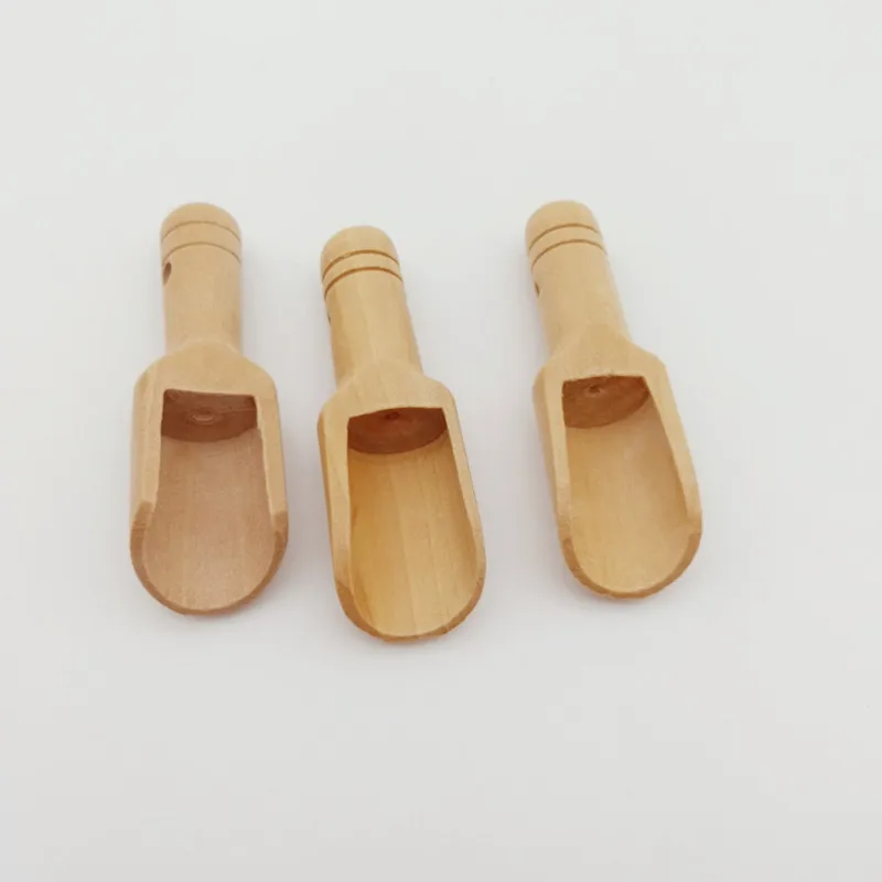 (5개) 설탕 및 소금용 미니 나무 숟가락 나무 국자 75x25mm