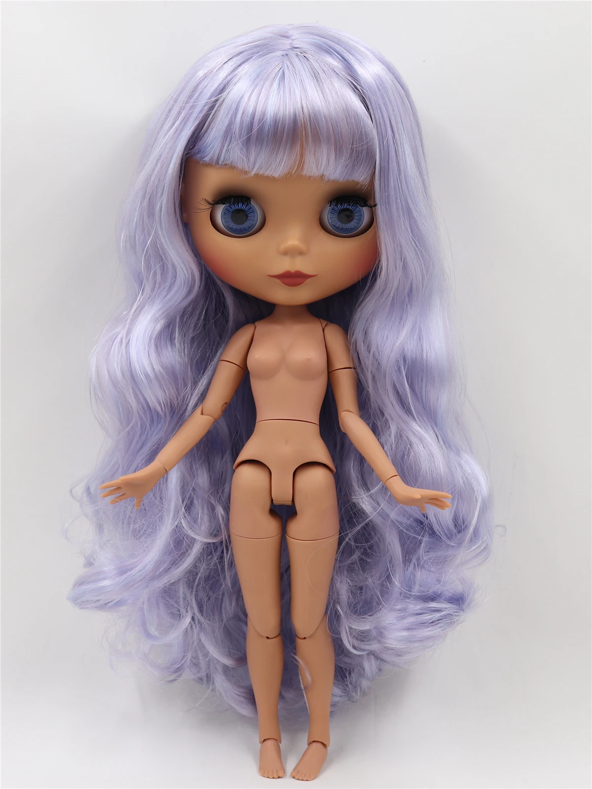 Neo Blythe Poupée aux cheveux violets, à la peau foncée, au joli visage mat et Custom Corps articulé 2