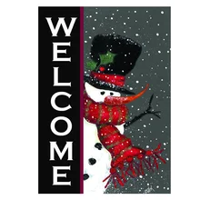 Снеговик Добро пожаловать декоративные зима Рождество двусторонний Сад Флаг украшения сада