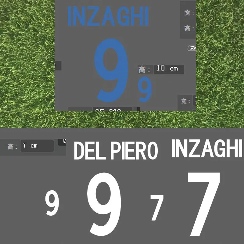 

2002 Italy Nameset Home Away Totti Del Piro Inzaghi Printing Customize Any Name Number Heat Transfer Badge
