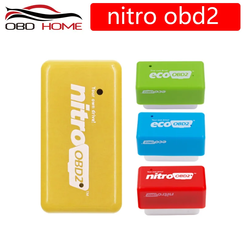 Caja de sintonización de Chip NitroOBD2 para coches, dispositivo de gasolina para coches de bencina, con enchufe y unidad OBD, 35% más de potencia y 25% más de torque