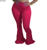 CM.YAYA – pantalon de jogging drapé pour femmes, legging évasé, taille haute, élastique, grande taille, décontracté, S-4XL 3