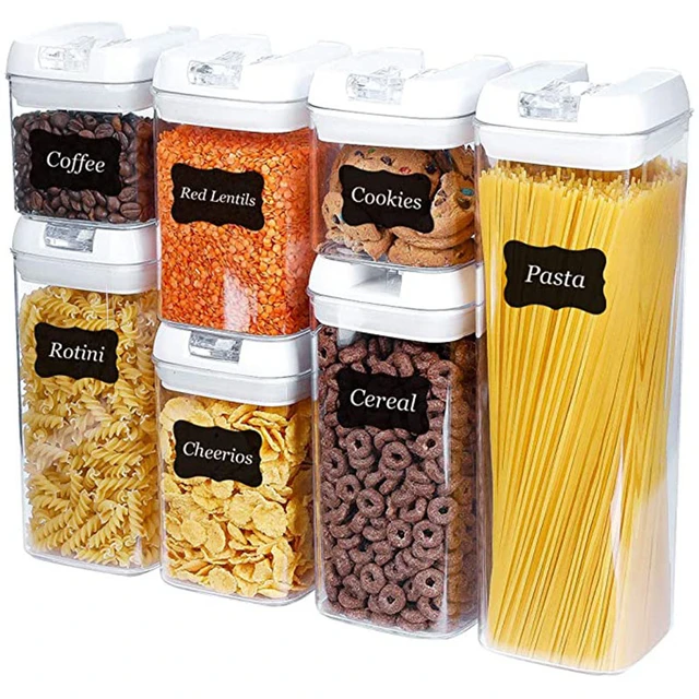 Airtight Food Storage Containers - 5 Piece Set - Air Tight Lid - Kitchen &  Pantry Containers - Clear Thick Plastic Canisters - BPA-Free - Keeps Food