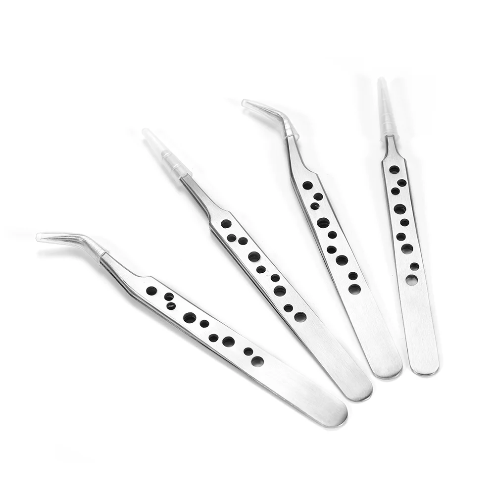 

1Pcs individually wrap Anti-static Stainless Steel Thickened Tweezers Jewelry Clamp Tweezers For DIY Jewelry Making Accessories