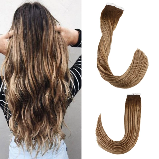 Toysww 100% Real Human Hair Russian Hair Tape in Hair Extensions Blonde #60 For Woman Machine Made Remy Hair 20/40pcs 4A 27A 4