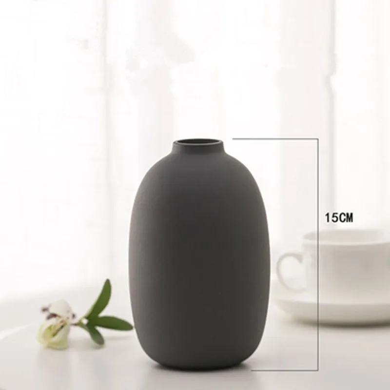 15CM Европа серый мини стекло Morandi цвет Настольная ваза Творческий ручной работы дуя матовый песок цветочный горшок украшения дома X3274 - Цвет: 15CM