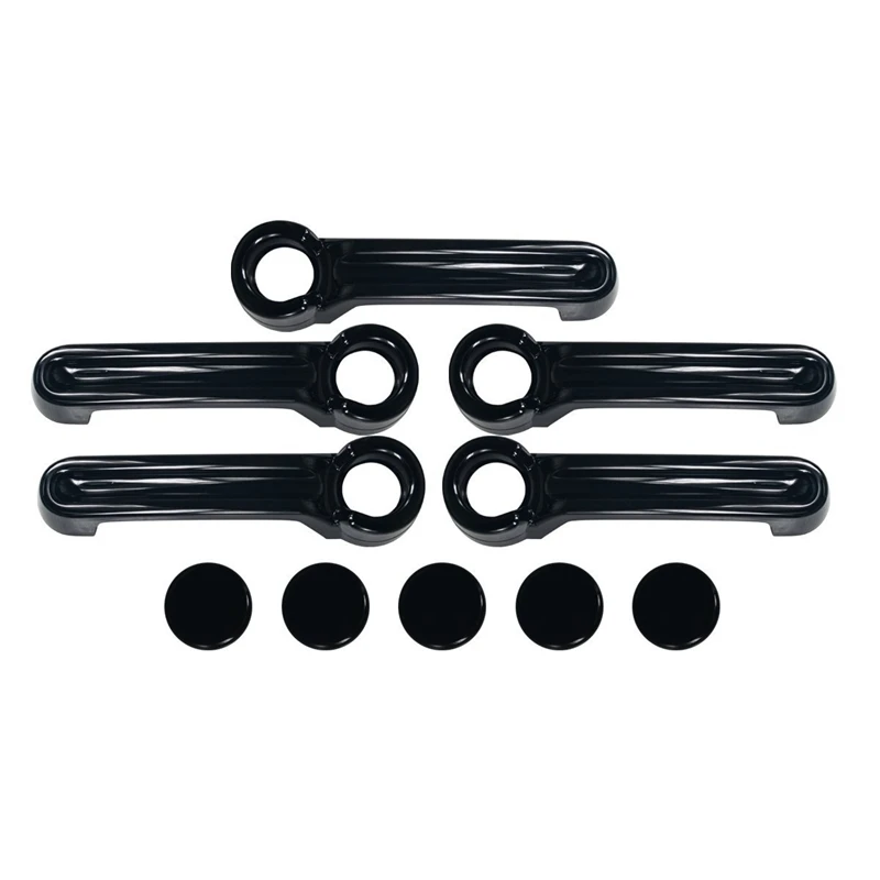 Глянцевая черная 4 дверная ручка+ накладка багажника для 2007- Jeep Wrangler Jk