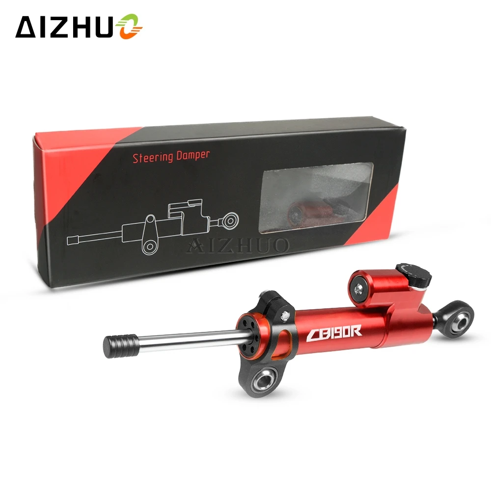black red Для HONDA CB190R CNC алюминиевый мотоциклетный демпфер рулевого управления стабилизация безопасности контроль для HONDA CB190R CB190 R 190R - Цвет: black red