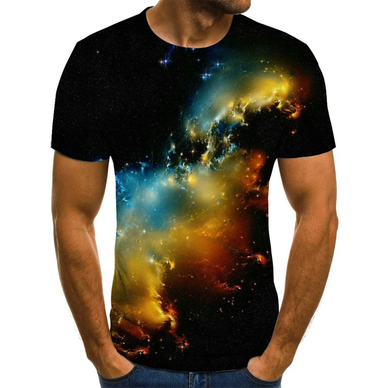 Галактическая футболка космическая забавная 3d 2020 мужская одежда в стиле хип хоп