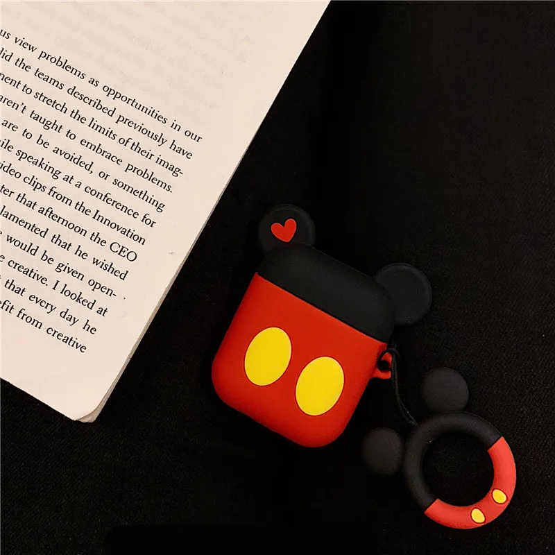 Мягкий силиконовый чехол с милым рисунком Микки и Минни для Apple Airpods, чехол, беспроводные Bluetooth игрушечные наушники, чехол