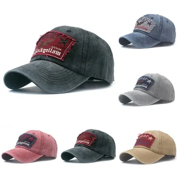 

Hot sale Baseball Cap Women Men summer Adjustable Distressed Denim Hat Letter Embroidered Baseball Cap бейсболка мужская#pingyou