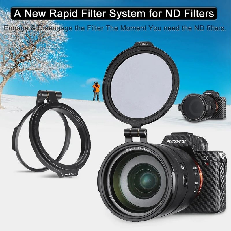 RFS ND Filter Ring Rapid Filter System Quick Release Flip Bracket Switch for Sony Canon Nikon DSLR Camera Accessories Kit(77Mm