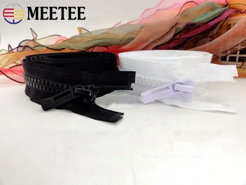 

Meetee 1pc 100/120/150cm 10# Resin Zipper Coarse Tooth Large Zipper Open Tail for Outdoor Tent DIY Tailor Sewing Zip Accessories