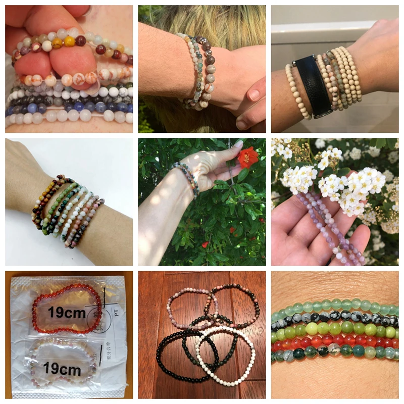 Chakra Energy Bracelet: Natural Agate & Onyx Beaded Stretch Jewelry