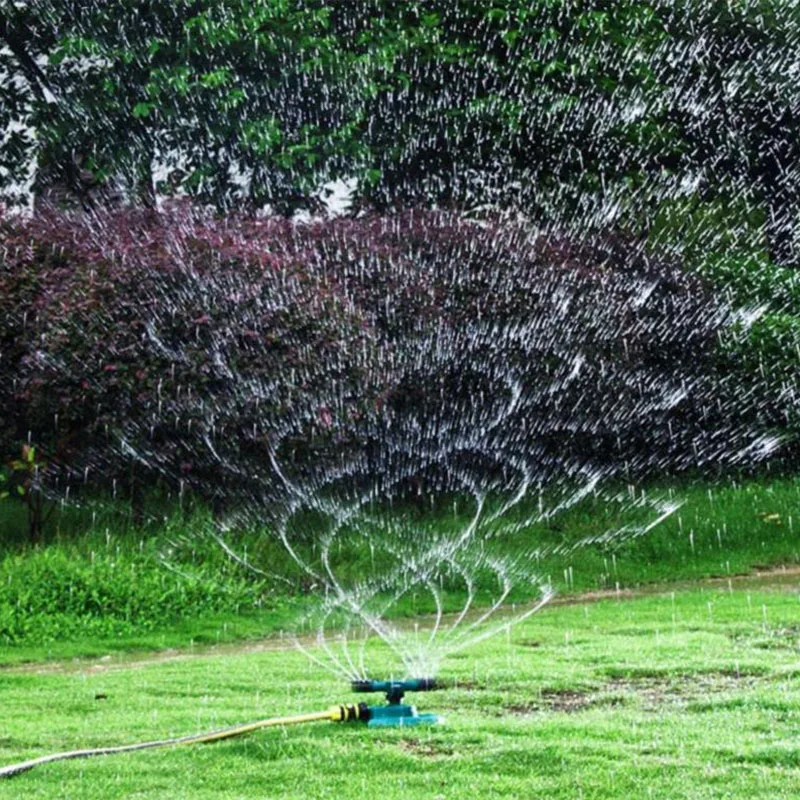 

Garden 360 Degrees Sprinkler Watering Tool 4 Points with Base Plastic Garden Sprinkler Large Three-Prong Adjustable Shower Tools