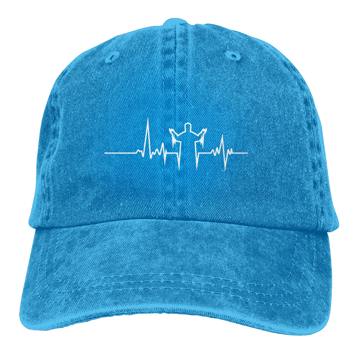 Jesus Heartbeats Casquette Черная мужская и женская джинсовая бейсболка с ремешком Регулируемая Кепка для гольфа