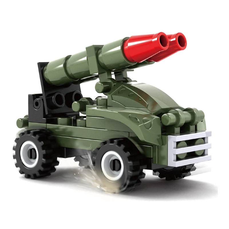 

Ausini Military Army Truck Soldier Figures Toys for Children Mini Model Creator Building Blocks Brick Plastic Kids Plaything Toy