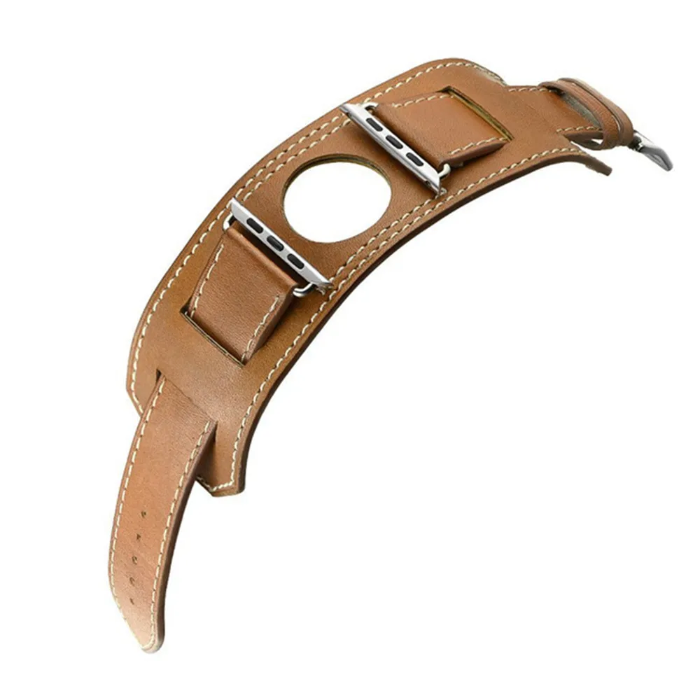 Хохлатая кожанная манжета ремешок для наручных часов apple watch версии 5 4 3 42 мм 38