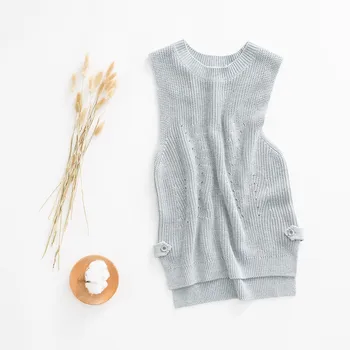 

Pullover knitwear spring and Autumn New Women's Vest retro simple all-around trend knitted vest