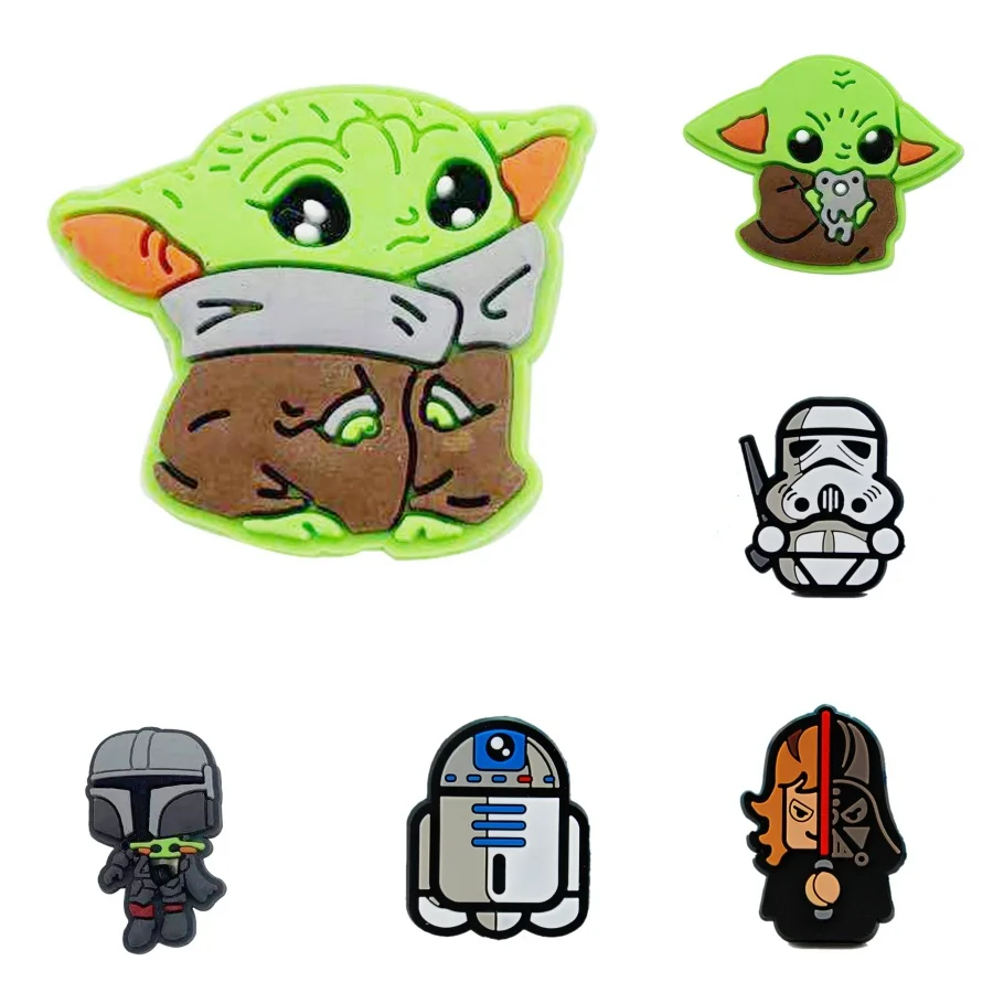1 шт. Звездная война Master Yoda Crocs Shoe подвески из ПВХ аксессуары оптом для DIY украшения