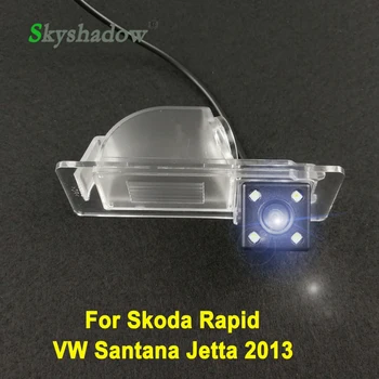 

Car CCD Night Vision 4LED Backup Rear View Camera Parking Assistance reversing For Skoda Rapid Volkswagen VW Santana Jetta 2013