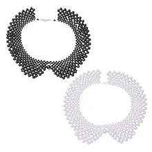 Этнический ручной работы тканый бисерный воротник имитация жемчуга ювелирные изделия для женщин нагрудник колье романтическая блузка декоративный костюм