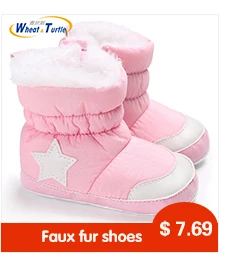 Mother Kids Baby Shoes First walkers Unisex Winter Warm Boots For Infant Baby Faux Fur Inner Snow Boots Toddler Prewalker Bootie