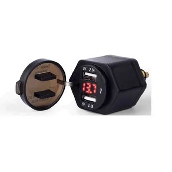 

EU Plug Motorcycle Charger Adapter Dual USB Charger LED Display Motorcycle Battery Charger For BMW Motorcycle Accessories 2020