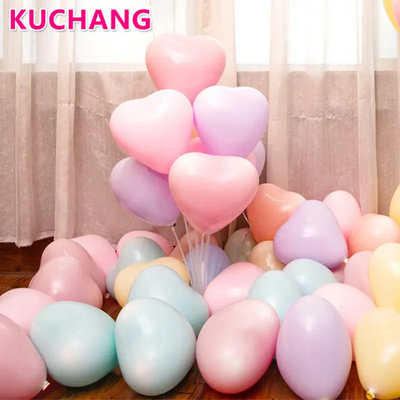 

10pcs 10inch Heart-shaped Macaron Latex Balloons Adult's Birthday Party Wedding Decoration Valentine's Day Baby Shower Supplies