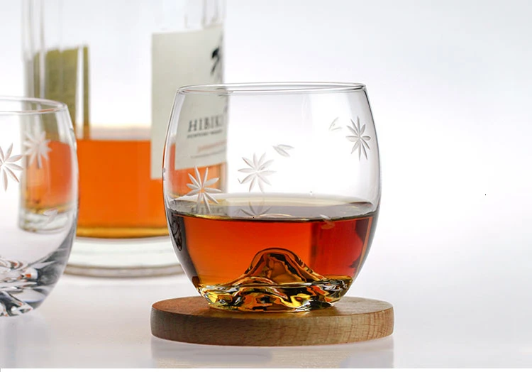 Креативные стеклянные прозрачные бессвинцовые хрустальные бокалы для виски Fuji, дизайн со льдом и цветами, бренди, ром, ликер, пиво, Васо, бар, домашние Вечерние
