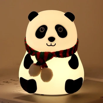 

Bedroom Nursery Lamp LED Night Light For Kids Touch Sensor USB Rechargeable Gift Children 7 Color Changing Portable Cute Panda