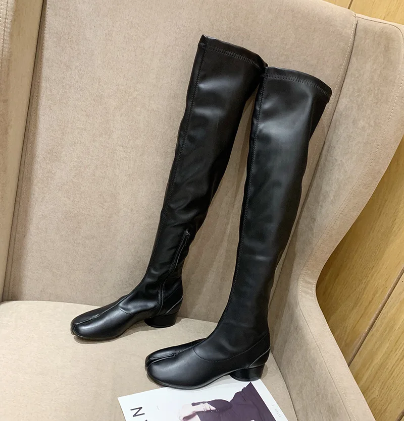 Split Toe Elastic Botas Mujer 2020 Over The Knee Long Boots Thigh High Women Autumn Winter Shoes Woman Sexy Bota Feminina | Обувь