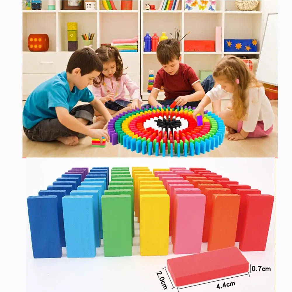 240stk Holz Kinder Domino Kinderspiel Spielen Racing Lernspielzeug für Kinder DE