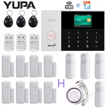 Système d'alarme de sécurité domestique sans fil, wi fi, GSM, 433MHz, prend en charge 3 Zones filaires, contrôle par application, 11 langues, Kit antivol