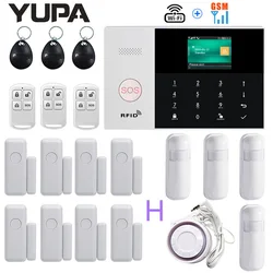 433MHz Wireless WIFI GSM Home Security Alarm System supports 3 wired Zones APP Control 11 Languages Burglar Anti Theft House Kit
