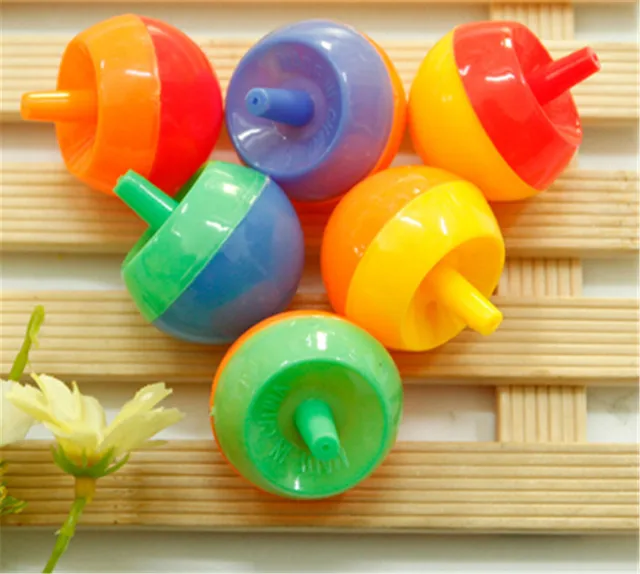 Hot! 5pcs/lot Creative Mini Manual Flip Spinning Top Gyro Children's Plastic Toys Educational Gift Toys Funny Game For Kids Baby 1