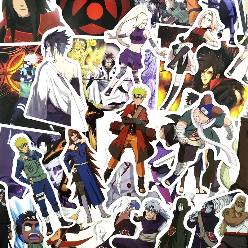 51 шт./компл. классические ботинки в стиле аниме «NARUTO как у героя мультфильма Саскэ наклейки для игрушка Тетрадь компьютер мотоцикла скейтборд велосипед Творческий Стикеры для альбомов