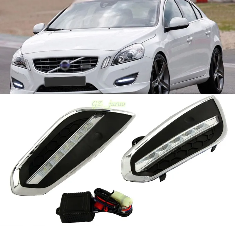 for VOLVO S60 V60 2009 2010 2011 2012 2013 LED Direct Fit LED Daytime Running Lights w/Turn
