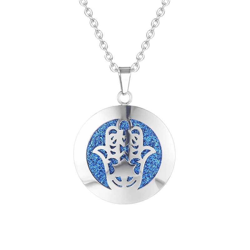 NSE019 Новинка для женщин простой ароматерапия эфирные масла диффузор кулон парфюм ожерелье 316L нержавеющая сталь медальон с фетровыми подушечками - Metal color: NSE019