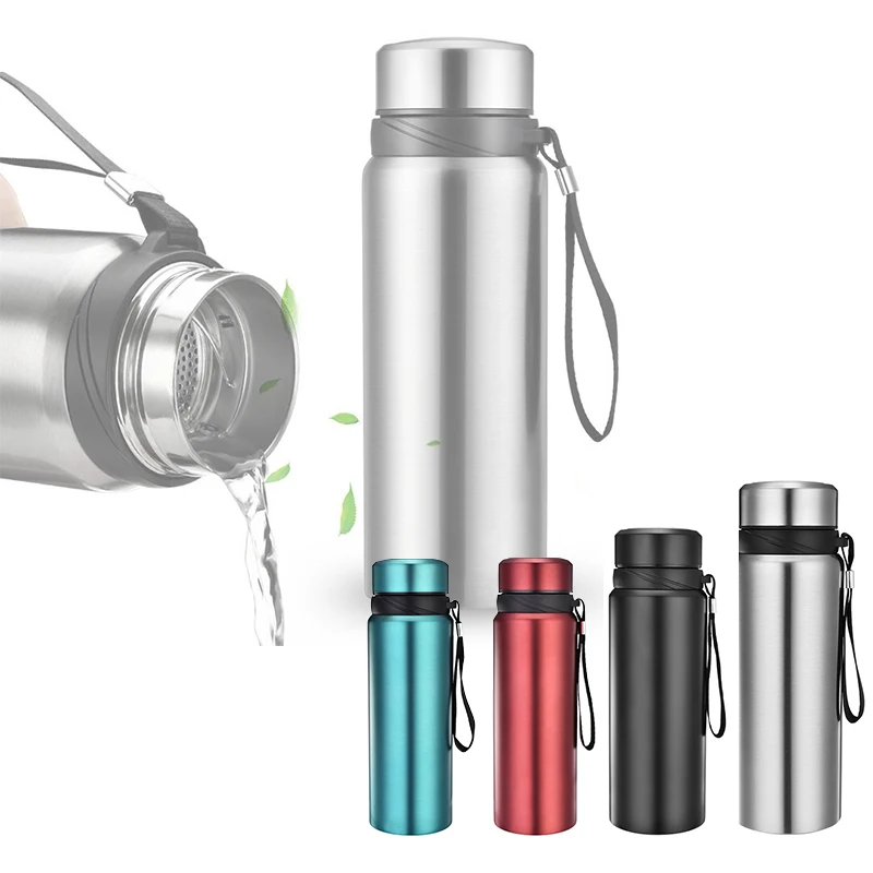 

Vertvie 600/800/110ml Stainless Steel Thermal Bottles Vacuum Insulated Flask With Strap Sports Bottles Outdoor Travle Portable