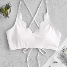 ZAFUL текстурированный волнистый крест-накрест на шнуровке Бикини-топ