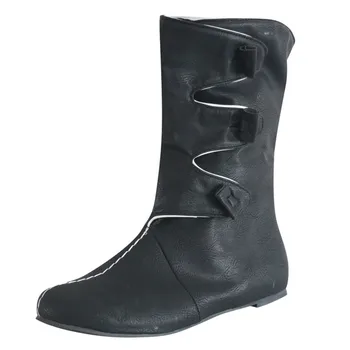 

SAGACE boots Mens 2019 Retro Style winter boots men warm Festival Pointed Toe Cosplay Fleated Ankle Shaft Boots plus size 44-48