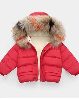as the picture Хлопковое пальто для мальчиков и девочек зимняя теплая куртка цветные толстовки с меховым воротником для маленьких девочек детская утепленная верхняя одежда для детей - Цвет: as the picture