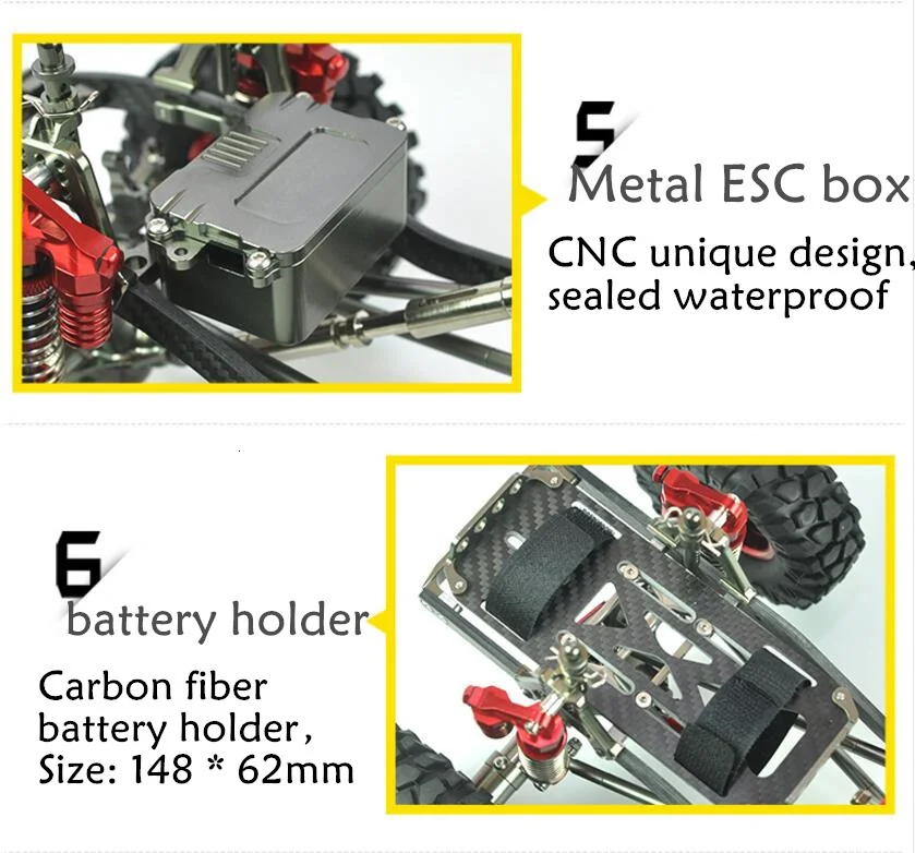 GWOLVES Racing 1/10 CNC все алюминиевые и углеродные 313 мм Колесная база Wrangler рама осевая SCX10 быстрая