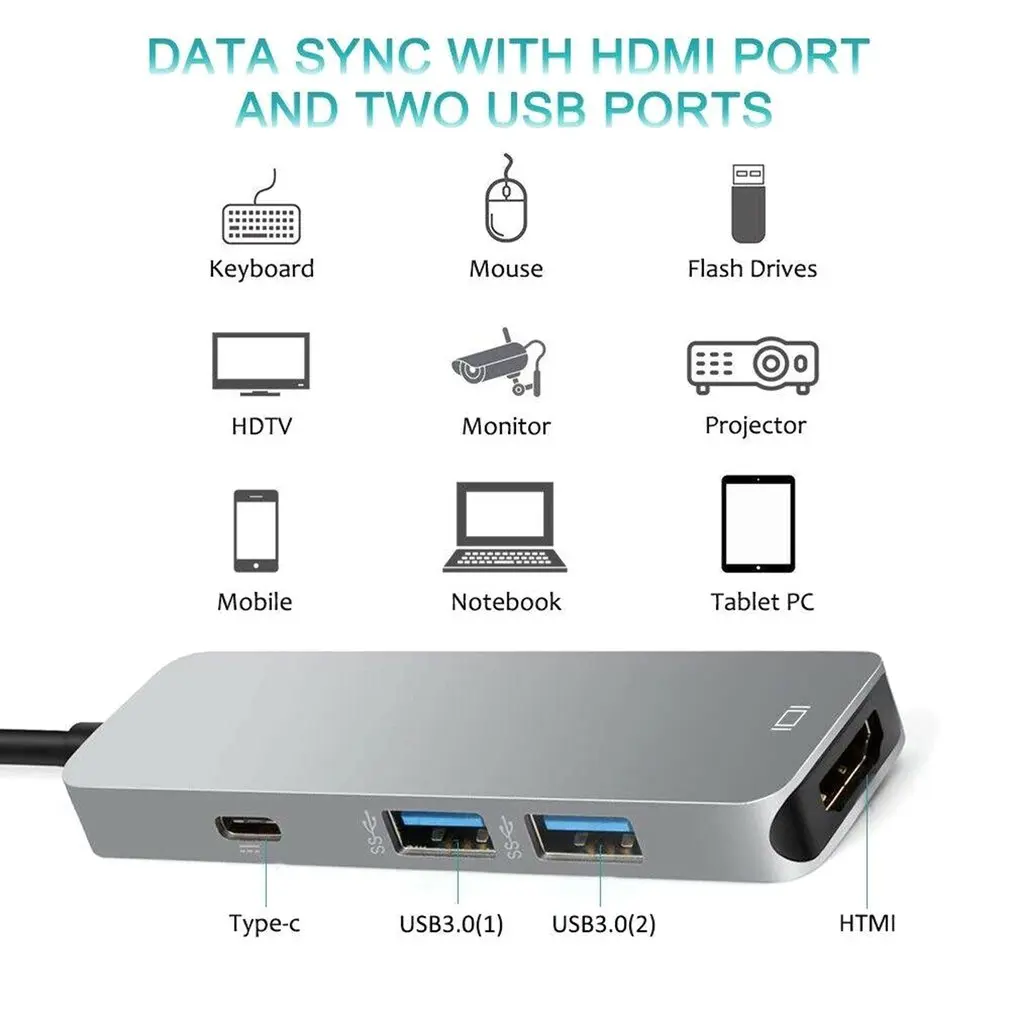 4K Тип C к HDMI Av ТВ кабель адаптер портативный тип C к HDMI кабель адаптер бытовой Тип C к HDMI кабель адаптер